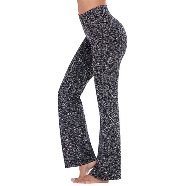 Txlixc, pantalones de yoga ligeramente acampanados para mujer, pantalones casuales de cintura alta elásticos de pierna ancha, pantalones elásticos deportivos de moda Txlixc Estilo de ocio