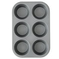 thumbnail image 3 of Wilton Everyday 6-Cup Non-Stick Muffin Pan Jumbo Cupcake Tin 12.5" x 8.5" x 0.52", Packaging May Vary, 3 of 10