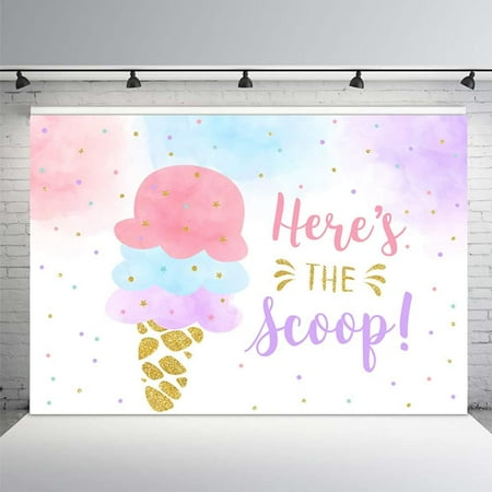 Image of 7x5ft Summer Ice Cream Backdrop - Colorful Baby Girl Princess Happy Birthday Party Photography Background