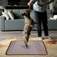 thumbnail image 6 of Summercome Cooling Mat for Pets, Ice Silk Mat Cooling Blanket Cushion for Dogs Cats, Summer Cool Down Comfortable Pet Pad, Ideal for Kennel Sofa Bed Floor Car Seats, 11.8 × 15.7inch (Brown), 6 of 9