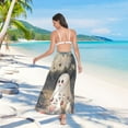 thumbnail image 7 of FORMRS Womens Long Sarong Beach Wrap Semi-Sheer Bikini Skirt Bathing Swimsuit Cover Up, Ghost in Strawberry Fields, 7 of 7