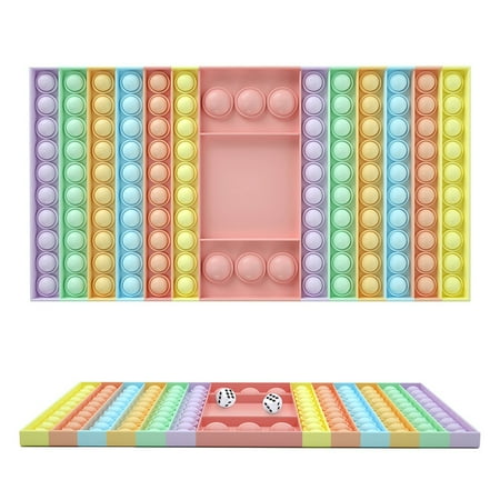 MAHAQI Board Games Fidget Toy,Interactive Jumbo Silicone Rainbow Chess Board