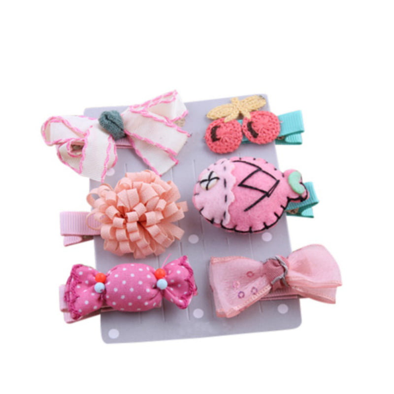 6Pcs Girls Baby Fruit Hair Clips Snap Kid Hairpin Barrettes Hair Bow Accessories