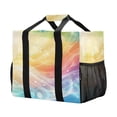 thumbnail image 2 of Summer Wave Reusable Grocery Bags with Handle Side Pocket Waterproof Shopping Portable Tote, 2 of 8