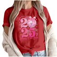 thumbnail image 1 of Camisetas de Manga Corta para Mujeres, Camiseta de Cuello Redondo Impresa de Moda, Primavera Y Verano Casual, 1 of 9