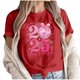 thumbnail image 1 of Camisetas de Manga Corta para Mujeres, Camiseta de Cuello Redondo Impresa de Moda, Primavera Y Verano Casual, 1 of 9