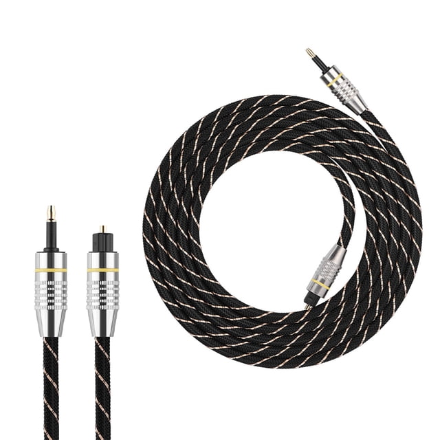 Optical Audio Cable, 3.5mm Optical Fiber Digital Audio Cable Optical Audio Splitter Digital Optical Audio Cable With SPDIF Gold Plated Connector Round for HDTV Home Teather Soundba