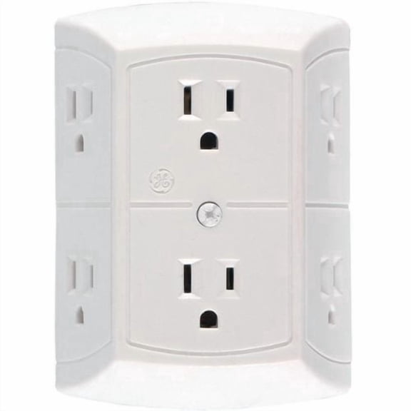 GE 6-Outlet In-Wall Adapter, Wall Tap, 50759