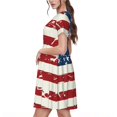 thumbnail image 2 of Easygdp Vintage American Flag para Vestido Transpirable de Mujer, Vestido Suelto de Manga Corta con Pliegues y Bolsillos para el Verano, 2 of 6