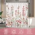thumbnail image 5 of SUNOLIFE Pink Floral Shower Curtain Spring Flowers Plants Waterproof Fabric Bathroom Curtain 72x72 in, 5 of 7