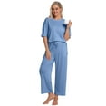 thumbnail image 7 of DAKIMOE Lounge Sets for Women Short Sleeve Tops and Long Pants Soft Comfy Pajamas Set 2 Piece Loungewear Nightwear Pjs Sleepwear Outfits for Women S-XXL, 7 of 7