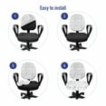 thumbnail image 4 of Cat Office Chair Slipcover, Lazy Furry Feline Doodles Sleeping Silly Playful Pets Whiskers Sketch Art Monochrome, Protective Stretch Decorative Fabric Cover, Standard Size, Black White, by Ambesonne, 4 of 5