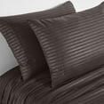 thumbnail image 4 of Btomtd 4Piece Fitted Sheet Set in Solid Color Imitation Satin Home Textile Collection Queen Comforter Set Bedding Set with Fitted Sheet Flat Sheet and 2 Pillowcases, 89.76'x101.96', Coffee, 4 of 6