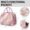 thumbnail image 6 of Obrewu Pink and Gold Marble Texture Lunch Bag for Adult, Insulated, Leakproof, Oxford Cloth, 6 of 7