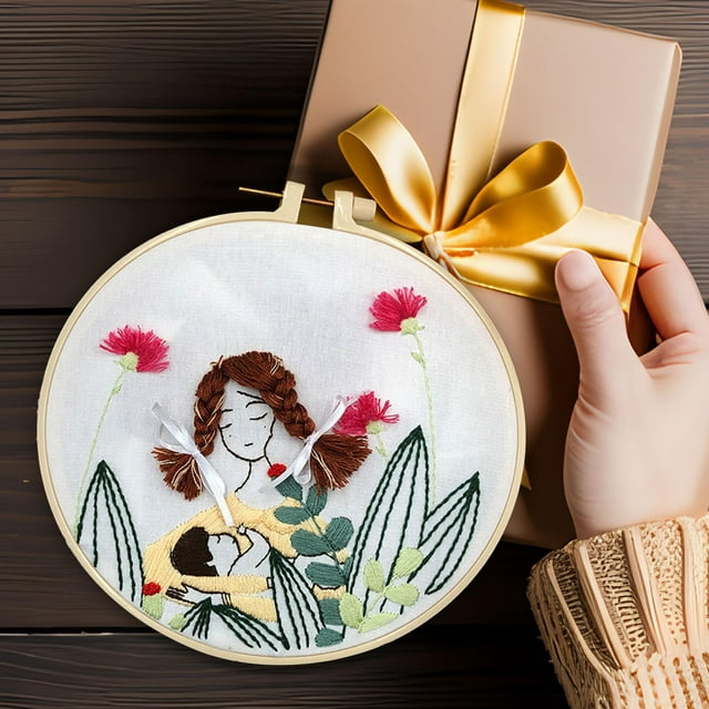 Juego de bordado para principiantes, conjunto de artesanía de costura hecha a mano, costura de portátil para Hotel, apartamento, sala de Estilo D