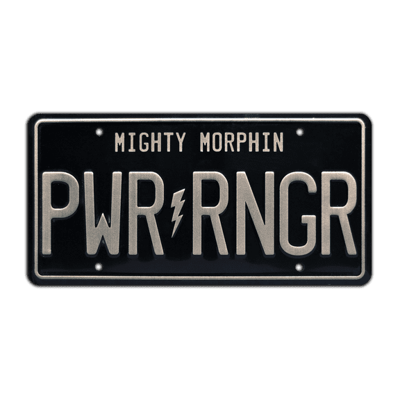 Mighty Morphin Power Rangers | PWR RNGR | Metal Stamped Vanity License Plate