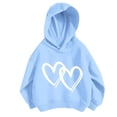 thumbnail image 2 of Bnwani Little Girls Hoodies Cotton Long Sleeve Loose Thin Sweatshirt Hearts Printed Tops Pullover, 2 of 3