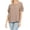 Khaki, variant on Women's Casual Flowy Short Flutter Sleeve Round Neck Key Hole Blouse Top