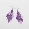 thumbnail image 6 of AYYUFE 1 Pair Lady Earrings Leaf Shape Long Exquisite Creative Drop Earrings for Prom, 6 of 8