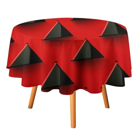

Colored Geometric Patterns Petals Leaves Household Circular Tablecloth Durable Easy to Clean Fashionable Design
