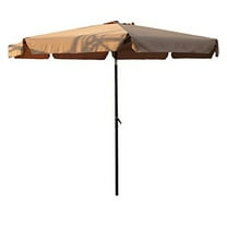 International Caravan YF-1104-3M-KH 10 ft. Outdoor Aluminum Umbrella with Flaps, Khaki