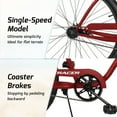 thumbnail image 4 of Tracer Ace 26" Beach Cruiser Bike for Men,Single Speed Bicycle,Coaster Brake,Moon Type Handlebar,Red,City Commute, 4 of 8