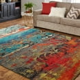 thumbnail image 4 of Mohawk Home Strata Eroded Color Multi Printed Area Rug, 2'x5', Teal & Orange, 4 of 7