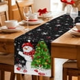 thumbnail image 5 of Black Christmas Table Runner 60 Inches Long Farmhouse Dress Scarves, Snowman Xmas Tree Ball Snowflake Dining Tablerunner for Coffee Table/Kitchen Island/Party Décor, 13" x 60", 5 of 8