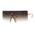 thumbnail image 1 of Oversize Rimless Shield Square Rectangle Large Sunglasses Beige Brown, 1 of 4