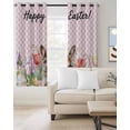 thumbnail image 2 of Easter Bunny Blackout Curtains 96 Inches Long, Spring Tulips Floral Pink Farmhouse Plaid Thermal Insulated Black Out Curtains, Darkening Window Curtain Drapes for Bedroom Living Room 52"x96" 2 Panels, 2 of 9