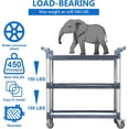 thumbnail image 3 of Yiwa 3-Tier Plastic Service Utility Cart with Wheels, Plastic Utility Cart Work Cart Lockable Wheel, Extra Large for Foodservice/Commercial/Restaurant/Office/Kitchen/Hotel, 3 of 4