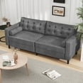 thumbnail image 3 of YODOLLA 84.2” Modern Sofas and Couches with 2 Bolster Pillows Mid Century Modern Sofa for The Living Room-Gray, 3 of 8
