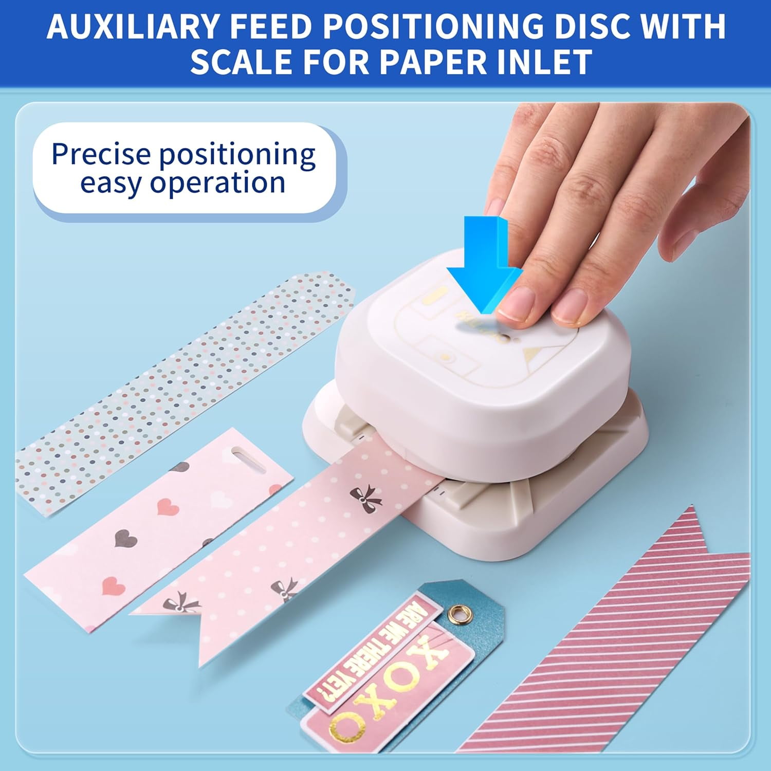 ABPETE 4 in 1 Tag Punch for Paper Crafts, ABPETE 2024 New Gift Tag Marker Punch, Paper Punches for Crafting, 4 Shapes Card Making Scrapbooking Arts Corner Cutter DIY Projects