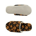 thumbnail image 5 of COEQINE Pumpkin Moon Star Womens Fluffy Slippers Soft Warm Halloween Slippers Indoor House Slides Open Toe Bedroom Sandals Trendy Slip On House Shoes for Home Bedroom Living Room, 42-43, 5 of 7