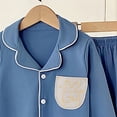 thumbnail image 5 of Wenfanal Pajamas for Kids Toddler Kids Pajamas Boys Long Sleeved Trousers Suit Comfortable Warm Casual Fashion Sports Suit Size 13-14 Years,Blue, 5 of 5
