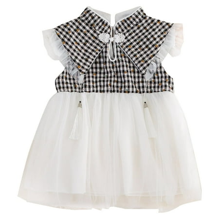 

Little Girl Dress Girl s Short Sleeve Hanfu Floral Printed Princess Clothes Toddler Summer Cool Cute