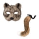 thumbnail image 1 of Conjunto de accesorios de cola de máscara de gato falso, accesorios de disfraces de cosplay de animales para espectáculos escénicos Café, 1 of 8