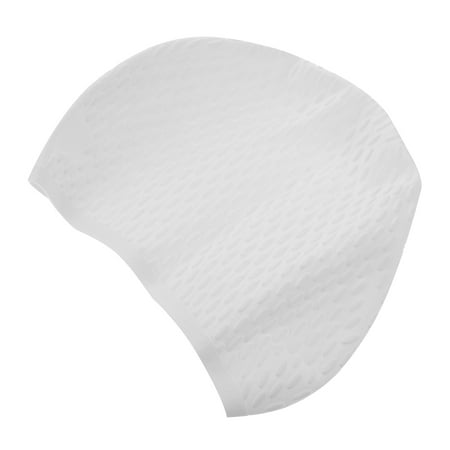 

NUOLUX Useful Silicone Swimming Practical Waterproof Swim Pool Hat Long Hair Ear Protection Swim Caps for Women Female (White)