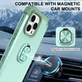 thumbnail image 4 of Jiahe Cover Case For iPhone 14,Shockproof Rubber Case Ring Holder Kickstand Hard PC Back Cover for iPhone 14 6.1-inch,Green, 4 of 9