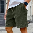thumbnail image 2 of Mens Corduroy Shorts Casual Elastic Waistband Big and Tall Shorts Solid Color Lightweight Work Short with Pockets Army Green 3XL, 2 of 4