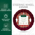 thumbnail image 3 of Carbella Twisted Fur Red Steering Wheel Cover, Standard 15 Inch Size Fits Most Vehicles, Fuzzy Fluffy Car Steering Cover with Soft Faux Fur Touch, Car Accessories for Women, 3 of 7