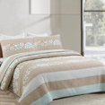 thumbnail image 4 of Comforter Set Queen Size  3-Piece Coverlet Set for Night Sleep  Bedding Quilt with Green Yellow Blue Plaid Striped Real Patchwork, 4 of 4