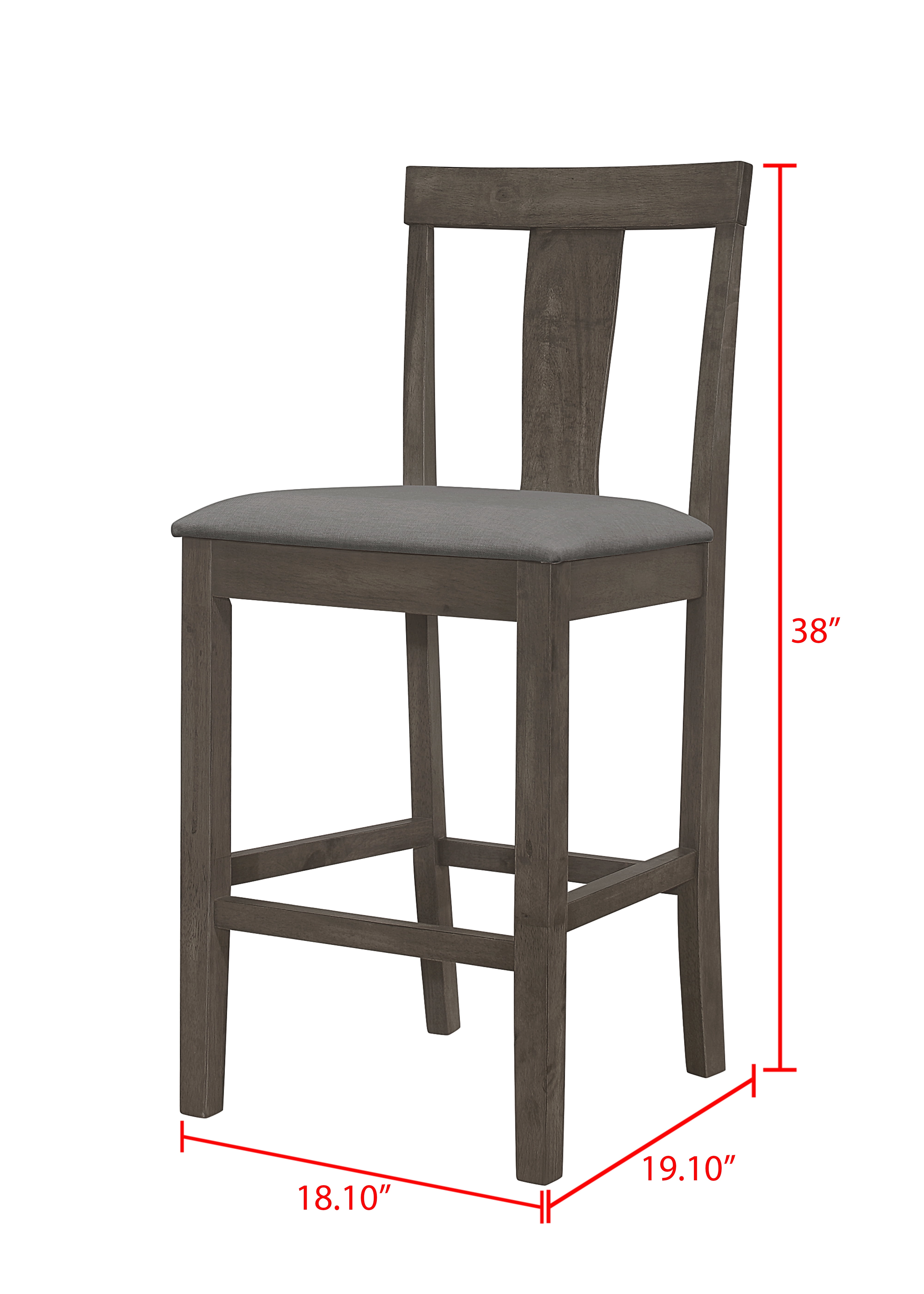 Home Design Nolan Counter Chairs (Set of 4), Taupe/Gray, Slat-back design, Padded seat, Comfortable seating, Sturdy frame, Modern minimalist style, Durable construction