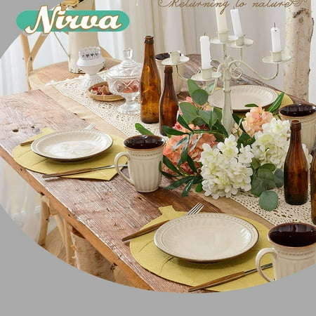 

Placemats Set of 6 for Dining Tables Place mats for Boys Girls Heat Resistant Jute Table Mats Farmhouse Woven Natural Fabric Rustic for Decoration (Misted Yellow)