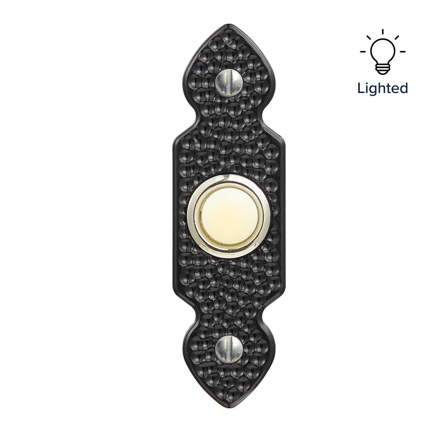 Heath Zenith Heath Zenith Black Plastic Wired Lighted Push Doorbell Button