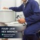 thumbnail image 5 of Juego de llaves para lavabo de alta resistencia,1 pieza,hexagonal de cuatro mordazas,para instalación y extracción de desagües de bañeras bajo el lavabo en espacios reducidos. Rkxzt, 5 of 6