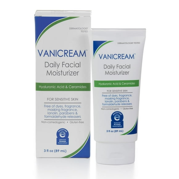 Crema Hidratante Facial Diario, Hyaluronic Acid, Fragrance Free para Piel Sensible