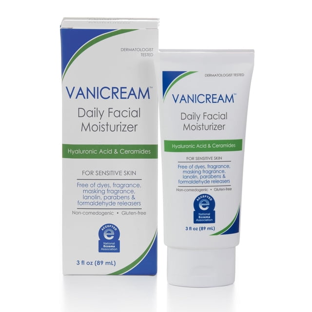 Crema Hidratante Facial Diario, Hyaluronic Acid, Fragrance Free para Piel Sensible