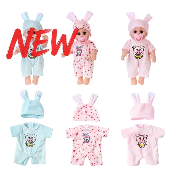 Reborn Doll Clothes for 12 inch Baby Dolls, Dolls Clothes Outfit Accessories Set for American Doll, Newborn Girl & Boy Pretend Play Christmas Birthday Gift for Toddlers 1-3 3-6, Under 10$ Dollar