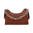 thumbnail image 1 of Patrón de celosía de moda Bolso de hombro de PU para mujer Totes de cadena portátiles (marrón) Likrtyny Para estrenar, 1 of 9